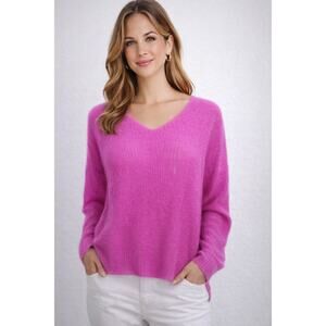 Michele & Hoven Pink Wool Sweater Cozy Lightweight Sweater Women's Sz Lg